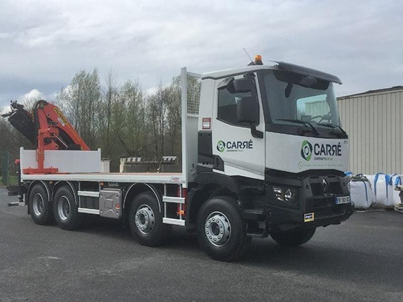 Renault C 430 32 8x4 plateau-grue